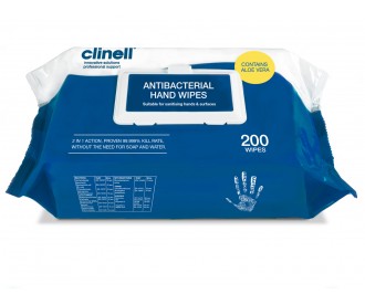 Clinell Antibacterial Hand Wipes (200)
